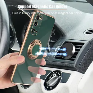 Coque en silicone plaqué pour <span class=keywords><strong>Samsung</strong></span> Galaxy S22 S23 Ultra <span class=keywords><strong>S20</strong></span> <span class=keywords><strong>FE</strong></span> S21 Plus Note 20 10 A52 S10 A53 A52S A72 5G Couverture avec porte-anneau - Product Image 3