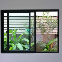Système de fenêtre coulissante en alliage d'aluminium à rupture de pont thermique moderne, haute étanchéité, insonorisation, caractéristiques pour les applications d'escaliers de villa