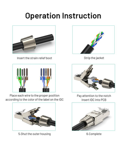 Connecteur RJ45 8 broches sans outil à visser, prise modulaire Cat8 Ethernet sans outil pour câble réseau à montage sur panneau - Product Image 3