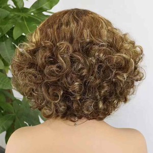 4/27 Faits Saillants Ondulés Bob Perruques Courts Remy Cheveux Humains Avec Transparent Swiss Lace Front Pré-Plumé <span class=keywords><strong>pour</strong></span> les Femmes Noires - Product Image 3
