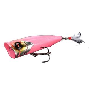 LUTAC Leurre rigide Popper pour eau douce salée 3d Eyes Topwater Fishing Lures with HOOK Feather Treble Hook Trolling 72mm/10g - Product Image 2