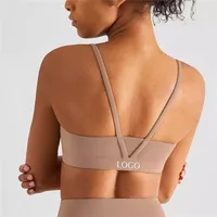 अद्वितीय डिजाइन गर्म बिक्री यू गर्दन योग फसल में सबसे ऊपर वी के आकार का सौंदर्य वापस ठोस रंग Backless महिला खेल ब्रा