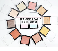 Vente chaude Palette Compacte Vegan En Relief Faits Saillants Haute Pigment Poudre Pressée Minérale Surligneur Marque Privée Vegan Maquillage