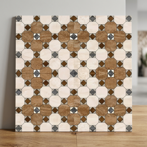 Carreaux de sol en céramique marocains 300x300mm, motif floral coloré émaillé, finition mate, pour cuisine et salon - Product Image 3
