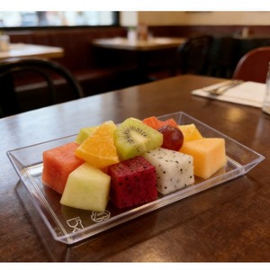 Assiettes rectangulaires en plastique grand format, 50 pièces/paquet, plateaux jetables longs, assiettes à fruits robustes pour la restauration - Product Image 3