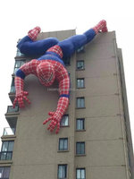 Cadeaux de noël, dessin animé gonflable 8m de haut, modèle publicitaire gonflable, tissu Oxford, toit gonflable, escalade spiderman