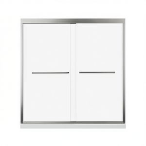Puerta Corredera de Vidrio para Bañera, Acabado Níquel Cepillado, Semi-Sin Marco, Doble, 56-60 Pulgadas de Ancho x 62 Pulgadas de Alto, Acero Inoxidable 304 - Product Image 1