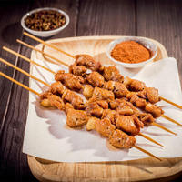 Brochettes en bambou biodégradables de 3 mm, 25 cm de long, à manche plat et lisse, sans éclats, résistantes à la chaleur, jetables, de qualité alimentaire, à pointe affûtée