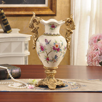 Trophée d'art de style européen rétro MSH Vase en céramique du sol au plafond Décoratif floral