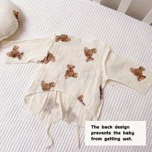 Abrigo de gasa de algodón para bebé, ropa para recién nacido de 0 a 3 meses, fino, antihumectante en primavera, verano y otoño. - Product Image 4