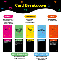 Jeu de cartes de table éducatif pour couples, soirée en amoureux, duel à deux joueurs avec coordination œil-main et cartes en papier personnalisées