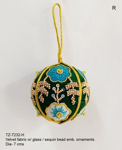 High Quality Handmade Embroidered Christmas Hanging Ornaments and <b>Tree</b> Stand Accessories Customized Color & Size Fabric Material - Product Image 4
