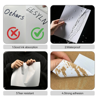 Autocollants Étiquettes Blanc Brillant PP pour Imprimante Jet d'Encre, Vierges Découpées, Vinyle Imperméable, Autocollantes