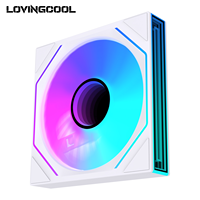 Ventilateur de boîtier PC ARGB Lovingcool 140 mm, ventilateur de refroidissement PWM pour ordinateur de bureau avec design Prism Pro et lumière miroir infini
