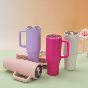 Custom Logo 304 Stainless Steel Tumbler with Leakproof Lid 32oz 40oz 50oz Vacuum Insulated Handle - Product Image 1