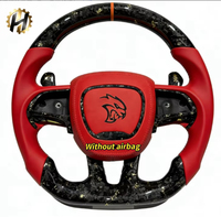 Volant de course sportif personnalisé Dodge en fibre de carbone et cuir pour Charger Challenger Hellcat SRT RT