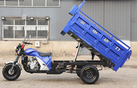 Tricycle Moto Robuste à Trois Roues et Benne Ouverte, Motorisé à Essence pour Livraison et Transport de Marchandises