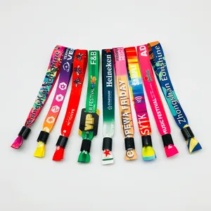 Custom Stof Geweven Armband Gesublimeerd Print Festival Doek Polsband Voor Evenement