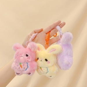 Porte-clés en peluche lapin carotte mignon de 10 cm, breloque de sac en forme de lapin en peluche, <span class=keywords><strong>jouet</strong></span> doux, cadeau pour enfants, vente en gros - Product Image 3