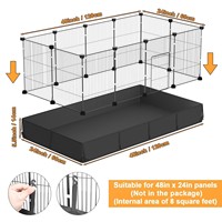 Enclos portable pour petits animaux à 12 panneaux, pour intérieur et extérieur, enclos pour animaux de compagnie avec tapis imperméable, lit pour animaux de compagnie à faire soi-même
