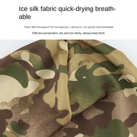 Casquette d'équitation en soie de glace camouflage pour hommes doublure de casque de protection solaire d'été pour motos respirant coupe-vent pour les sports de plein air