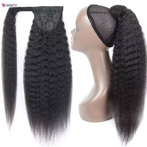 Cola de Caballo Rizada y Lisa con Clip, Cabello Humano Brasileño Remy, Extensiones de Cola de Caballo para <span class=keywords><strong>Mujer</strong></span>, 120g - Product Image 5