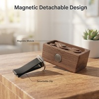 Diffuseur d'aromathérapie magnétique en bois pour voiture, en noyer, rechargeable, avec clip de ventilation pour véhicule et décoration intérieure