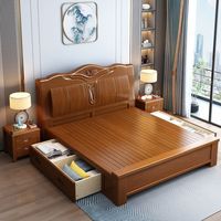 Lit plateforme moderne en bois massif, taille King, écologique, de luxe, sculpté, personnalisable, pour projets d'appartements, vente en gros