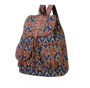<span class=keywords><strong>Zaino</strong></span> transfrontaliero di tendenza retrò da <span class=keywords><strong>donna</strong></span> modello geometrico Casual alla moda con chiusura a cerniera e fodera in poliestere con coulisse - Product Image 6