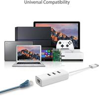 Hub USB multiport SYONG avec coque en plastique 4 en 1 avec adaptateur réseau RJ45 1000 Mbps compatible et prise en charge USB3.0 pour PC