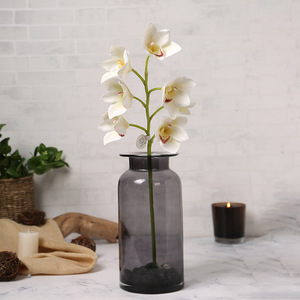 Stelo di Orchidea Cymbidium Artificiale all'Ingrosso, Orchidea Simulata, Bianco <span class=keywords><strong>Rosa</strong></span> Arancione Verde, Fiore Decorativo per Interni e Hotel - Product Image 5