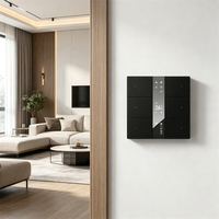 Nouveau thermostat multifonctionnel avec écran miroir en verre, 6 boutons, panneau de commande mural KNX pour maison intelligente avec sécurité