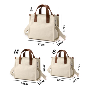 Hot Bán kích thước trung bình của phụ nữ làm việc sang trọng Canvas Tote túi cho vai hoặc Crossbody sử dụng hàng ngày - Product Image 2