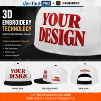 Casquette Snapback personnalisée à visière plate, logo brodé 3D, coton, réglable, vente en gros, OEM