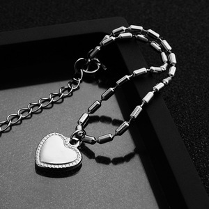 Hot Selling Popular Niche Design <b>Love</b> Heart Pendant Bracelet Titanium Steel Unisex's Bracelets Fashion Jewelry Wholesale - Product Image 1