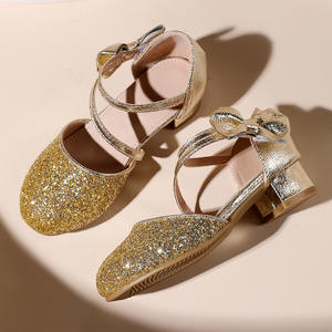 Sandales Plates d'Été Scintillantes pour Filles à Talon Haut, Chaussures de Princesse à Design Creux avec Caractéristique Anti-Dérapante au Niveau des Orteils, Semelle Intérieure en PU - Product Image 3