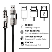 Cable de Datos 4 en 1 de 240W al por Mayor, Cable de Sincronización de Alta Velocidad de Silicona Líquida PD 3.1 de 480Mbps para MacBook Pro iPhone 16, 1m 1.5m 2m