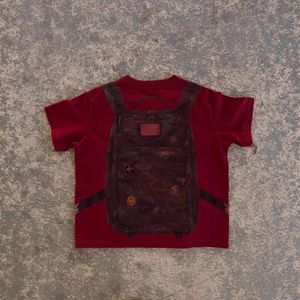 Camiseta Térmica Ajustada para Hombre, Roja, <span class=keywords><strong>Manga</strong></span> Corta, Algodón Slubbed 240gsm, Tejido Tubular Oversize, Sin Marca - Product Image 4