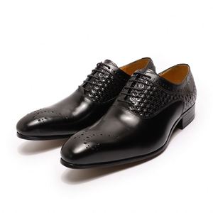 Chaussures habillées Oxford en cuir pour hommes, talon court, design italien haut de gamme - Product Image 4