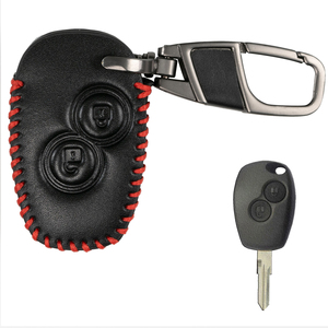 Housse <span class=keywords><strong>de</strong></span> <span class=keywords><strong>clé</strong></span> télécommande en cuir PU, étui pour <span class=keywords><strong>clé</strong></span> <span class=keywords><strong>de</strong></span> voiture à <span class=keywords><strong>2</strong></span> boutons pour Trafic Clio Master <span class=keywords><strong>Twingo</strong></span> Duster Logan Sandero Opel Vauxhall - Product Image 1