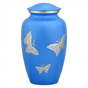 Urna Funeraria de Aluminio de Estilo Moderno de Axiom Home Accents con Elegantes Grabados Florales y Diseño Artesanal - Product Image 1