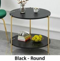 Table basse dorée de salon moderne, meuble de salon européen moderne, Table deux supérieure en marbre, ronde, au Center, nouvelle collection