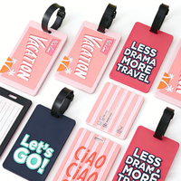 Étiquette de bagage personnalisée de luxe en PVC/caoutchouc/silicone avec imprimé animal, écologique, couleur et logo personnalisés pour sacs de voyage