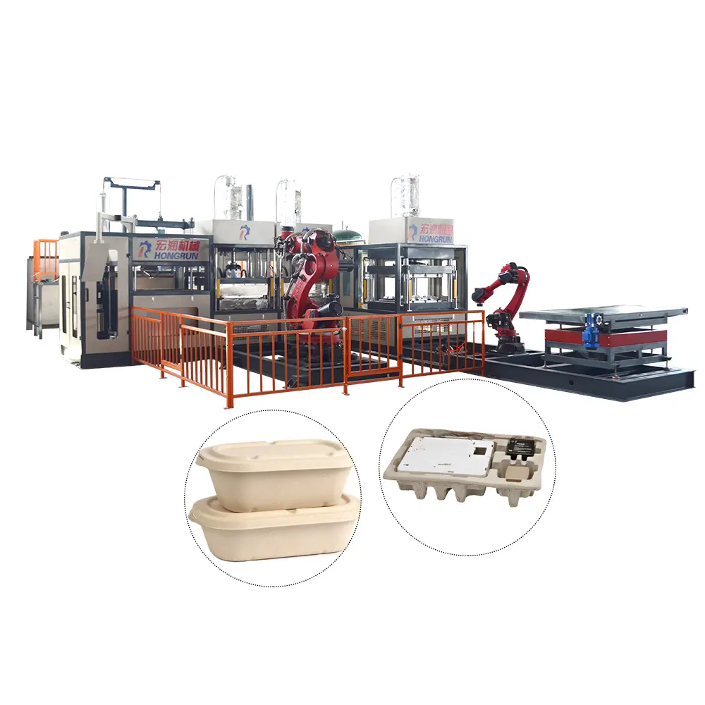 Clamshell molded pulp biodegradable lunch box making machine production line