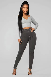 Jeans en denim brésilien skinny déchirés pour femmes - Product Image 4