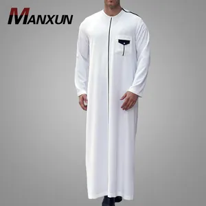 Uomini musulmani di alta qualità Thobe Qatar Style manica lunga abbigliamento uomo islamico Hotsale Arabia Clothes