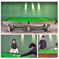 Table de billard d'angle 12 pieds en bois massif, pour usage domestique, commercial, club, personnalisation privée, version anglaise et chinoise