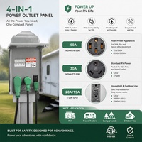 Boîtier de prise de courant RV 125V résistant aux intempéries, 30 ampères, en cuivre, 3 prises, panneau extérieur temporaire avec couvercle verrouillable pour camping-car et remorque
