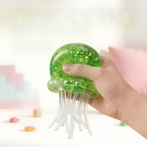 CHENXI Venta al por mayor Juguete sensorial elástico antiestrés de TPR con purpurina de medusa Kawaii, juguete blando para apretar - Product Image 5