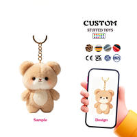 Porte-clés en peluche lapin couleur crème personnalisé, design mignon, oreilles longues, pendentif lapin doux pour cadeau promotionnel de marque